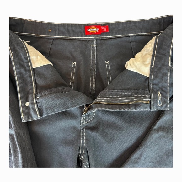 Dickies Women Work‎ Pants Navy White Stitch Size 11 / 30 Relaxed Fit 100% Cotton - Picture 5 of 7